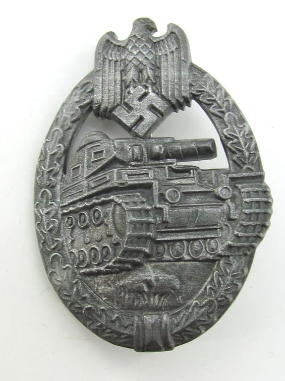 Panzer assault badge in silver  ( Pillow crimp )