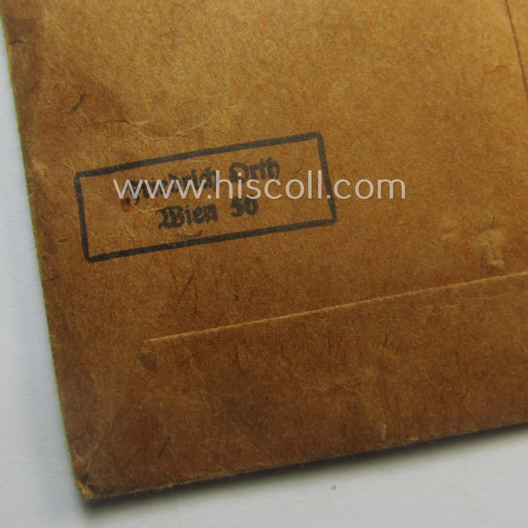 Medal-set: 'Deutsches Schutzwall Ehrenzeichen' (aka: 'Westwall'-medal) being a (typical) non-maker-marked- and/or: typical 'Buntmetall'-based specimen that comes packed in its original pouch of issue by the: 'Friedrich Orth'-company