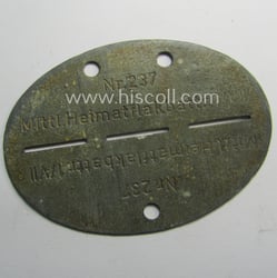 Interesting, zinc-based WH (Luftwaffe) ie. 'LW-Heimatflak-Artillerie'-related ID-disc (ie....