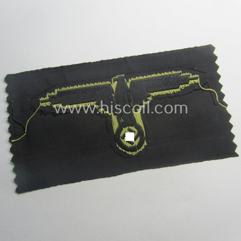 'SS' (ie. 'Waffen-SS') 'BeVo'-woven, EM- (ie. NCO-pattern) tropical-styled arm-eagle (ie. 'Tropen-Ärmeladler für Mannschaften u. Unterführer der Waffen-SS')