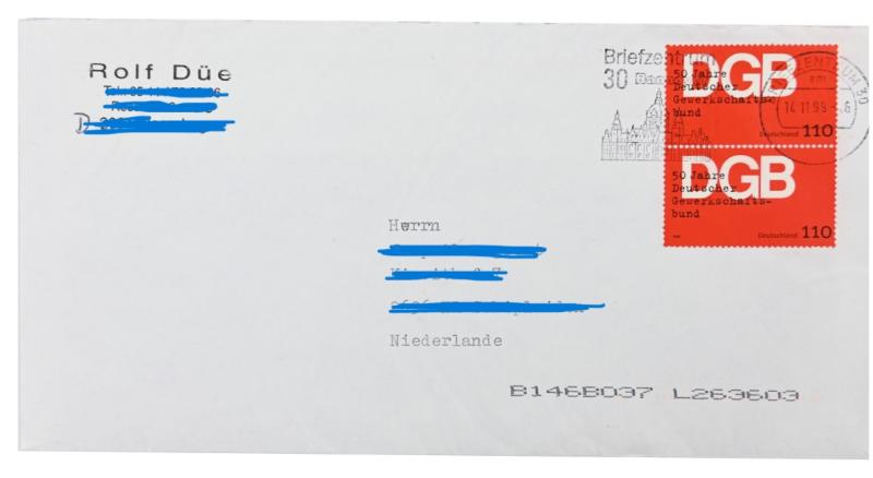 Signature of Wehrmacht (Heer) KC Recipient 'Rolf Düe'