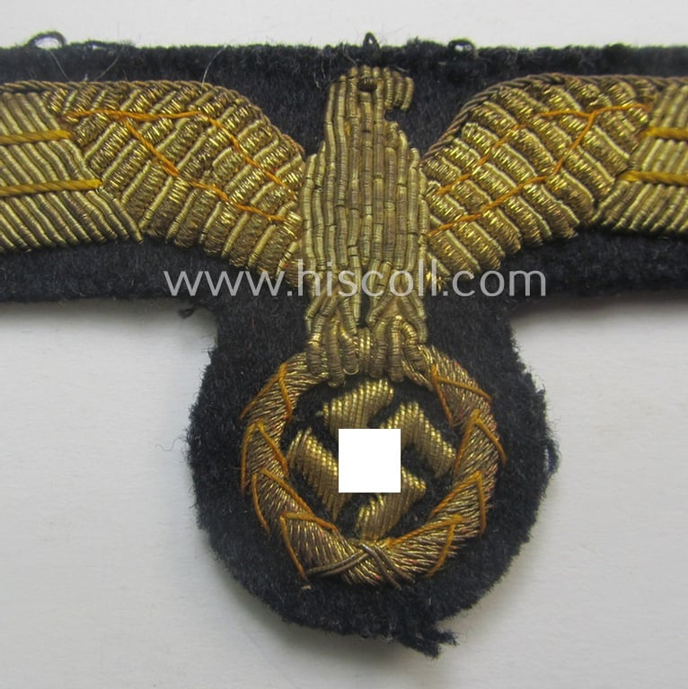 Very detailed and clearly tunic-removed, WH (Kriegsmarine) officers'-type, hand-embroidered breast-eagle