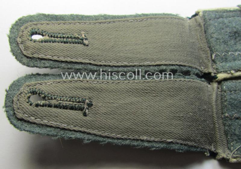 Pair of WH (Heeres) NCO-type shoulderstraps with its accompanying 'Überschube'-pair as intended for an: 'Uffz. des Landesschützen-Bataillon 446'