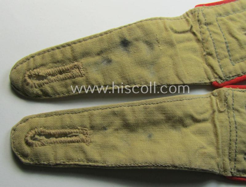 Superb - and/or fully matching! - pair of WH (Luftwaffe) 'tropical-styled', NCO-type shoulderstraps (as was specifically intended for usage onto the tropical-shirts ie. tunics) as was intended for an: 'Oberfeldwebel. o. Oberwachtmeister der Flak-A...