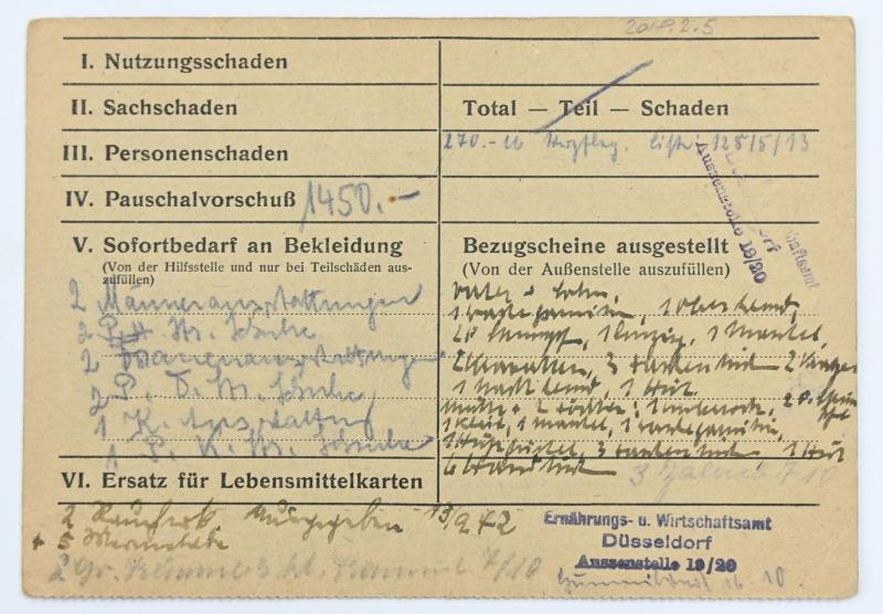 German Third Reich I.D. Card 'Fliegergeschädigte'