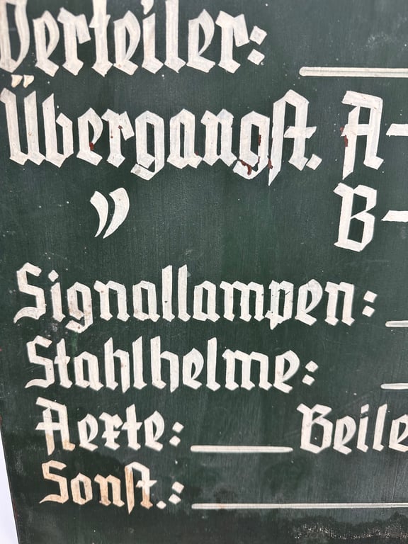 WW2 German warehouse stock sign