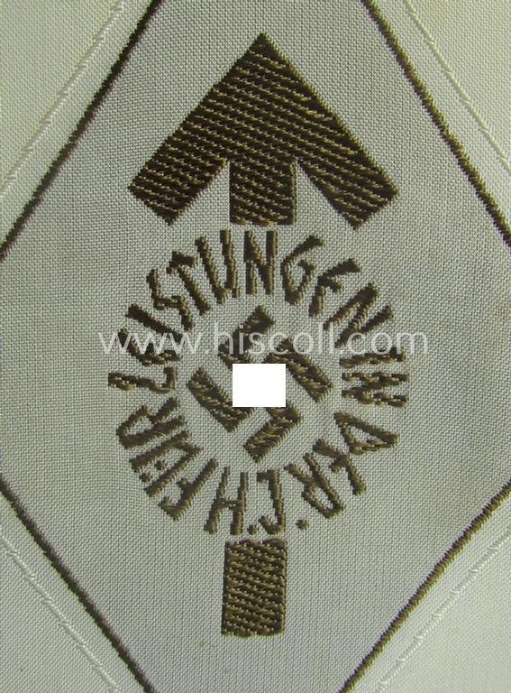 HJ- (ie. 'Hitlerjugend') 'Leistungsabzeichen in Bronze in Stoff' that retains its period-attached 'RzM'-etiket