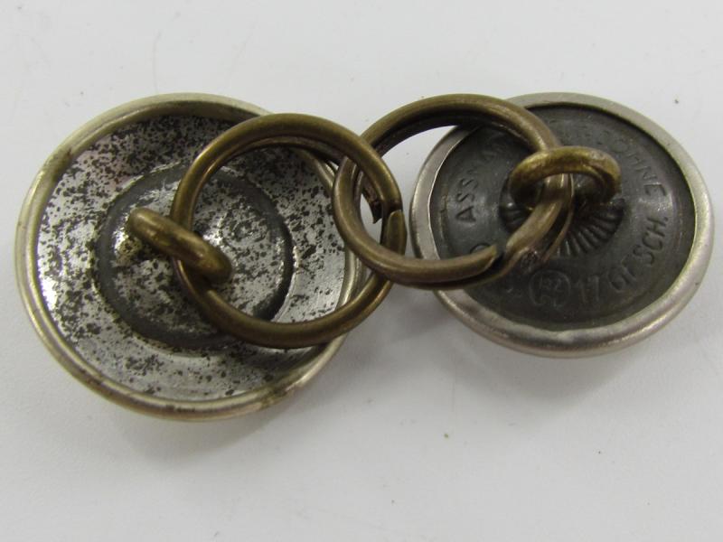 2 x Original German NSDAP (Nazi Party) Political Uniform Buttons