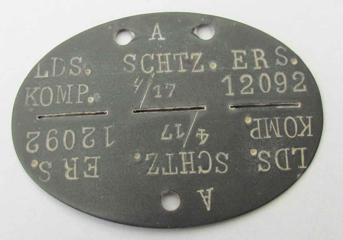 Erkennungsmarke ( EKM ) “L.D.S. Schtz. Ers. Kp. 4/17