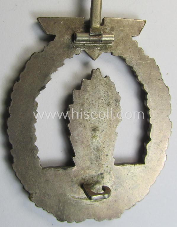 Stunning, WH (Kriegsmarine) 'Kriegsabzeichen für Minensuch-, U-Boot-Jagd und Sicherungs-Verbände' (being a very detailed but non-marked example as executed in multi-coloured 'Buntmetall' as produced by the 'Schickle o. Mayer'-company)