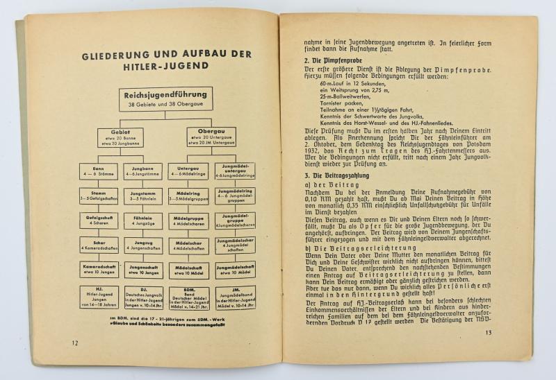 German Hitler Youth Booklet 'Der Jungvolkdienst'