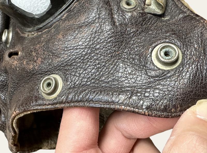 British WWII RAF Flight Cap, Goggles and Oxygen Mask