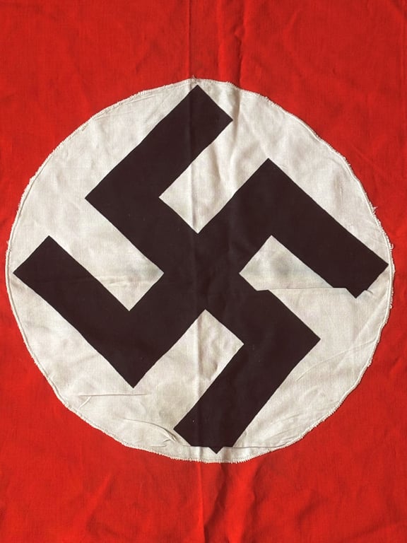 WWII THIRD REICH PODIUM FLAG DRAP WITH ORIGINAL RINGS AND TASSLES
