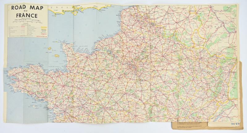 US WW2 Roadmap of France 1944