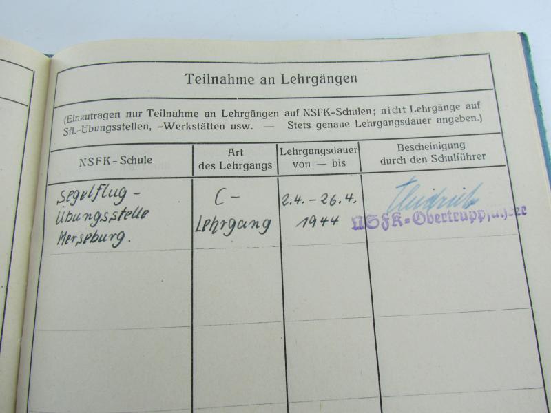 NSFK Nat.Soc. Air Corps Service Book Named