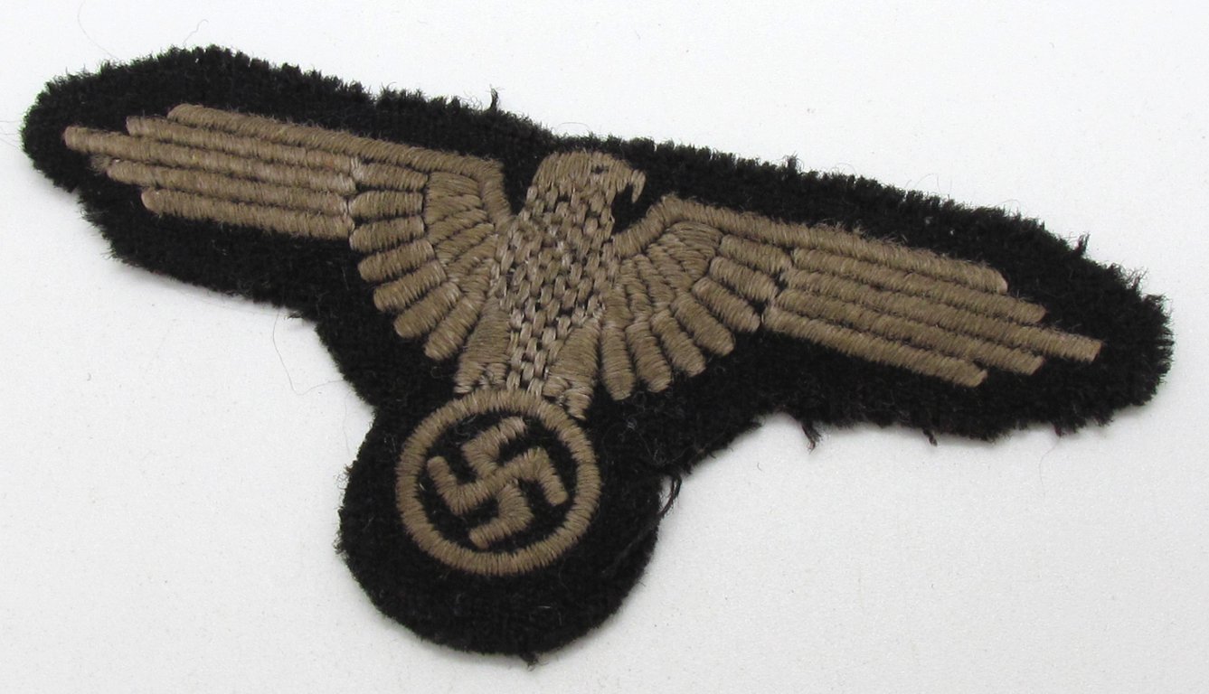 Early Waffen-SS EM/NCO Machine-Embroidered Sleeve Eagle