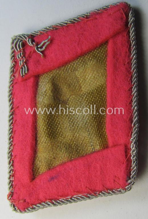 Attractive - regrettably single but nevertheless scarcely encountered! - WH (Luftwaffe) collar-tab (ie. 'Kragenspiegel') as was intended for usage by a: 'Flieger-Hauptingenieur' (being a rank similar to: 'Hauptmann')