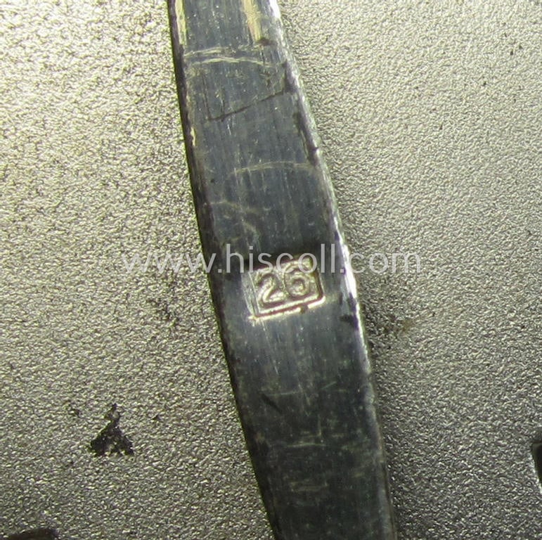 'Eisernes Kreuz 1. Klasse' (ie. Iron Cross 1st Class) being a maker- (ie. '26'-) marked example as was produced by the company: 'B.H. Mayer's Kunstprägeanstalt'