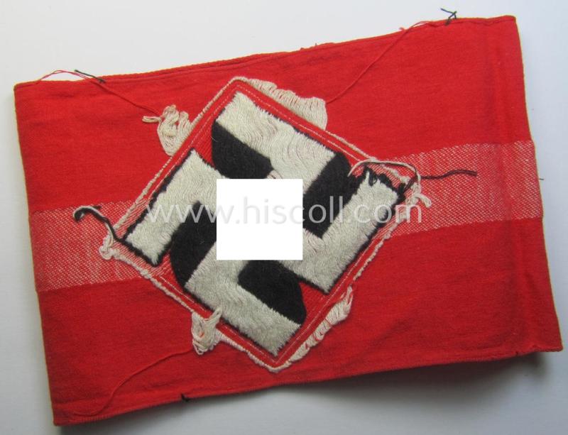 'Variant'-pattern - and just moderately used- ie. worn! - HJ- (ie. 'Hitlerjugend'-) related armband (ie. 'Armbinde')