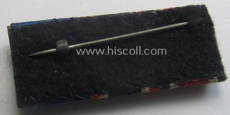 3-pieced, WH (Luftwaffe) ribbon-bar (ie. 'Feld- o. Bandspange') resp. showing the ribbons for an: 'EKII. Kl.', a: KvKII. Kl. m. Schwn.' and a: WH (Luftwaffe) 'Dienstauszeichnung' (of the 4th class)