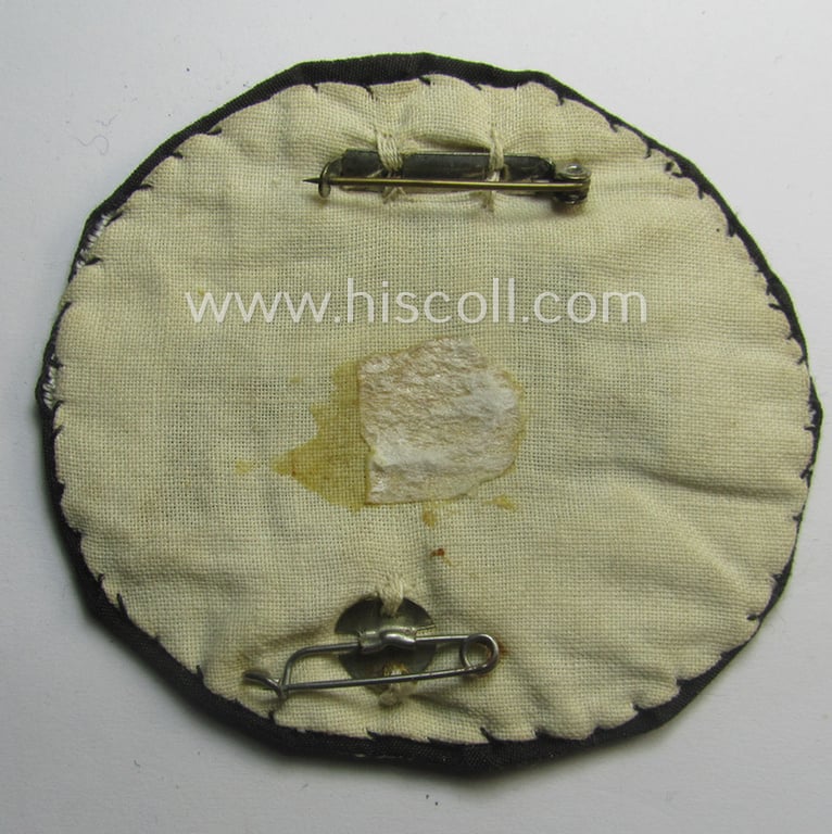 Attractive - and actually scarcely encountered! - breast-badge (ie. 'Lehrwarte-Abzeichen des DRL bzw. NSRL') as was intended for usage by a trainer (ie. 'Lehrwart') of the TR-sports'-association: 'NS Reichsbund für Leibesübungen (NSRL)'