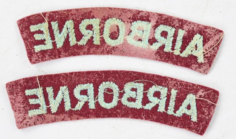 British WW2 Embroided Airborne Curved Title Set