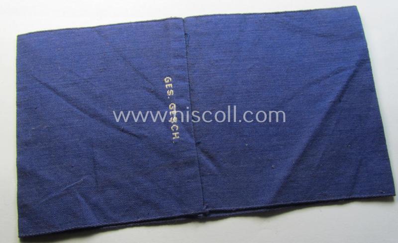 RLB (or: 'Reichsluftschutzbund') 'Amtsträger'-armband depicting the typical 'RLB'-logo (with lettering) and showing an interwoven 'Ges.Gesch.'-patent-pending-designation