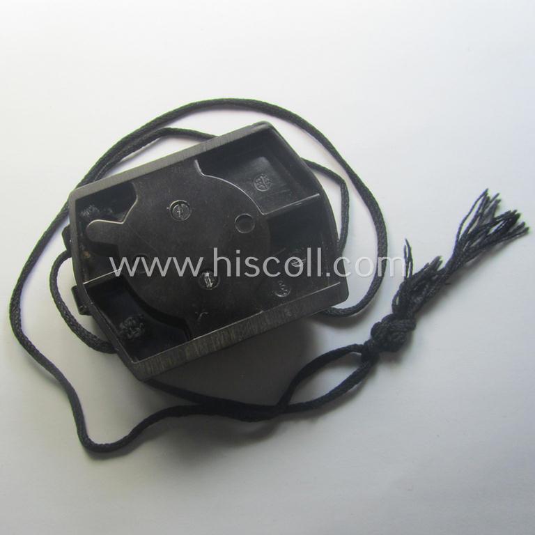 'Standard-issue'-pattern WH compass (or: 'Marschkompass') as executed in black-coloured 'Bakelite' being - I deem - a later-war-period- and/or maker- (ie. 'CXN'-) marked example that comes mounted on its period cord