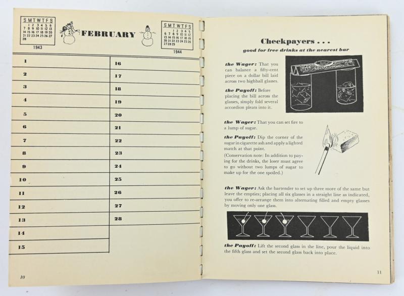 US WW2 Period Esquire's Date Book 1943