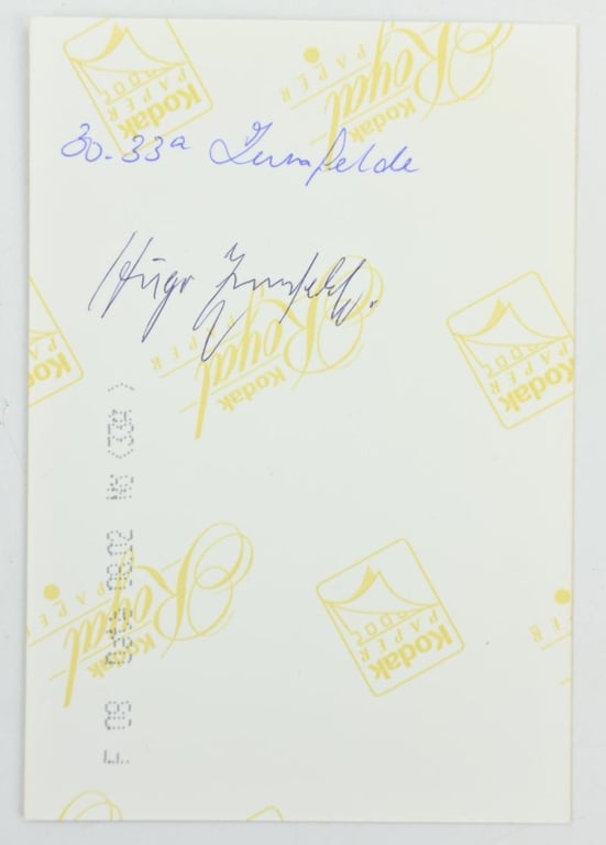 Signature of Wehrmacht Heer KC Recipient 'Hugo Zumfelde'