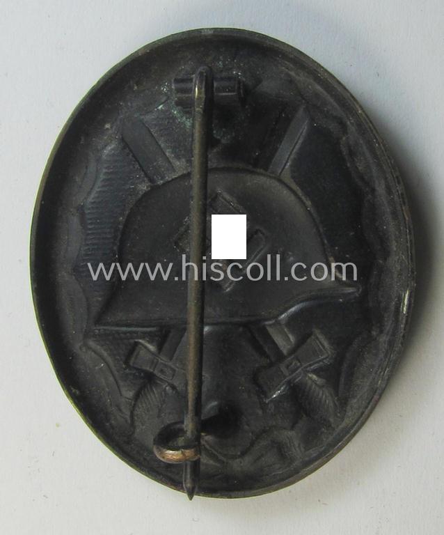 Neat - albeit non-maker-marked - example of a black-class wound-badge (or: 'Verwundeten-Abzeichen in Schwarz') that comes in an overall nice- (ie. just moderately used-), condition