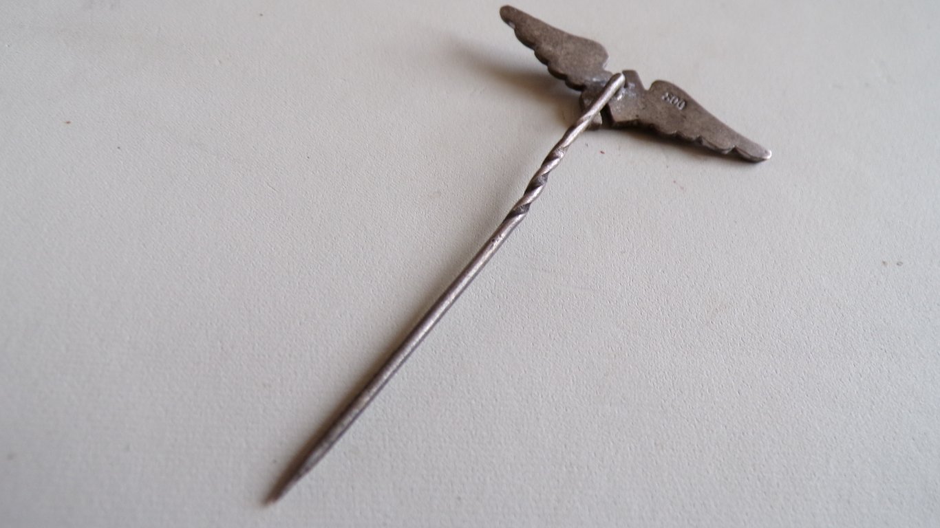 Rare Luftwaffe Civilian 800 Silver Lapel Pin