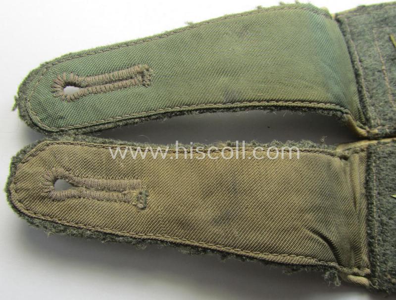 Pair of WH (Heeres) NCO-type, neatly 'cyphered' shoulderstraps: 'Ofwbl. einer Infanterie-Abtlgs.' within the famous 'GD'-division