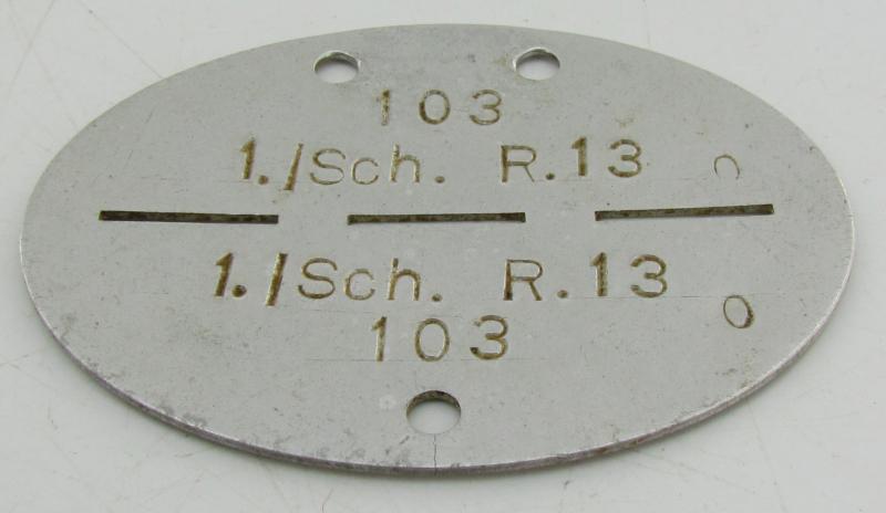 Erkennungsmarke ( EKM ) 1./Sch. R.13