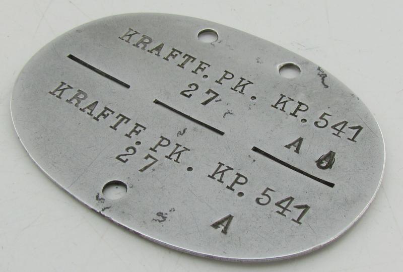 Erkennungsmarke ( EKM ) "Kraftfahr-Park-Kompanie 541"