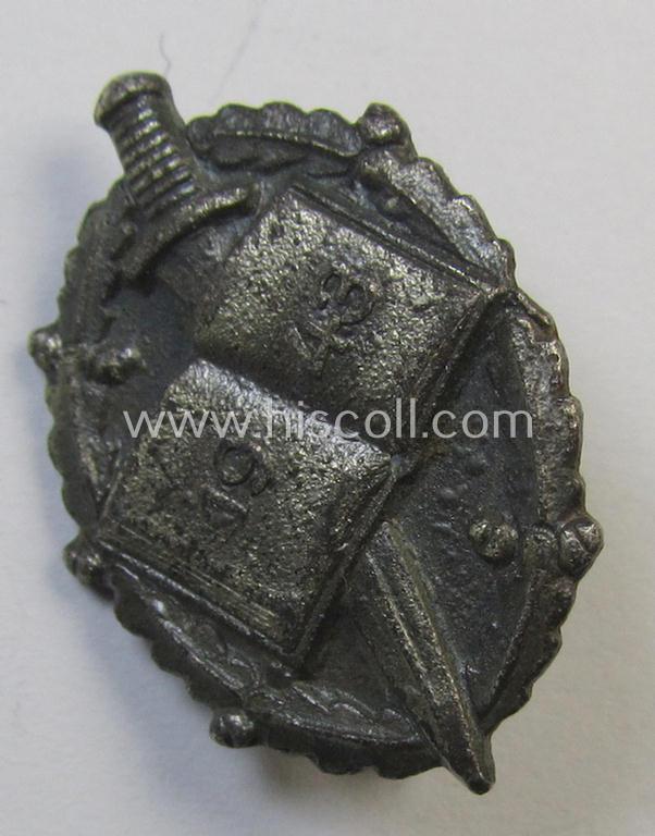 Superb - and with certainty rarely encountered! - very unusual, zinc- (ie. 'Feinzink'-) based, WH (Kriegsmarine) related so-called: 'Ehrennadel für Verdienste auf dem Gebiet der Wehrbetreuung 1943'