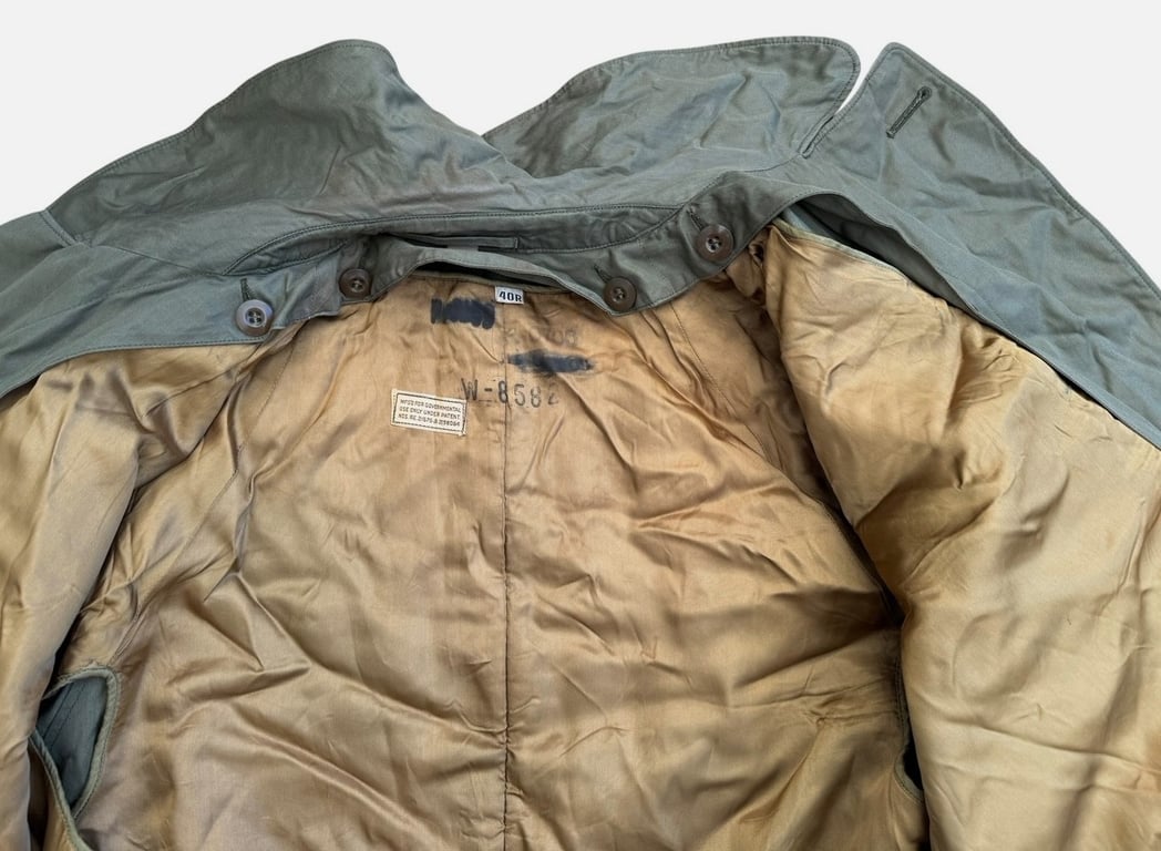 U.S. WWII Army Officer’s OD7 field overcoat / raincoat dated 1944