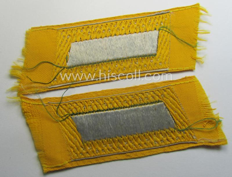 Pair of (entirely!) 'BeVo'-woven, NCO-pattern 'Ostvölker'-collar-tabs as intended for an: 'Armenischer'-volunteer within the 'Deutsche Wehrmacht' (ie. 'Zugführer' within the: 'Armenisches Legion')