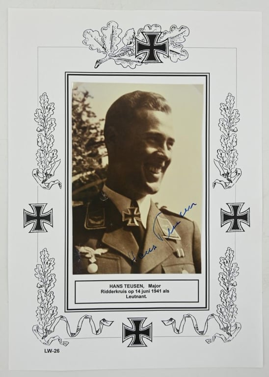 Signature of Luftwaffe KC Recipient 'Hans Teusen'