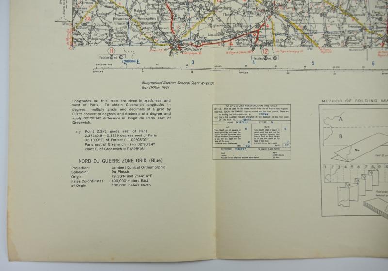 US WW2 Mapcard 'Arras Mezieres'