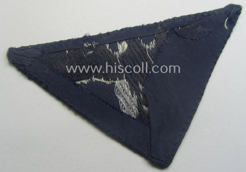 TeNo (ie. 'Technische Nothilfe') (I deem) officers'-pattern side-cap-eagle (ie. 'Adler für Offiziers-Schiffchen') being an example as executed in so-called: 'BeVo'-weave, 'flat-wire'-pattern on a darker-blue-coloured background