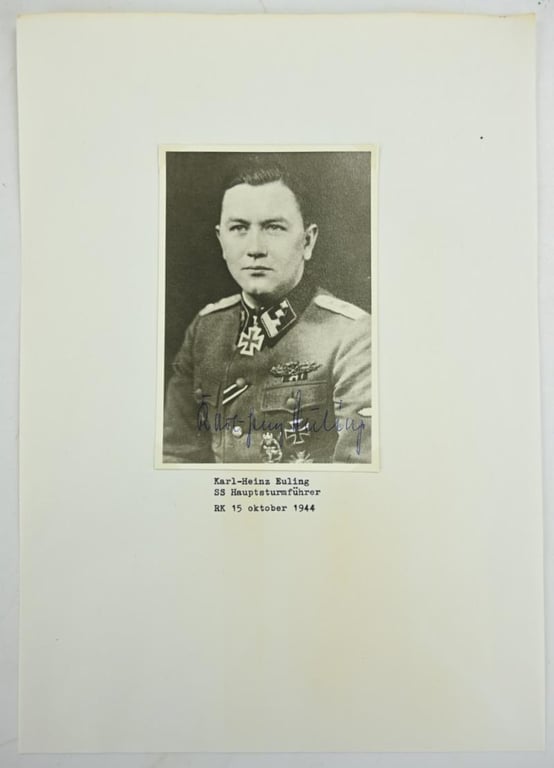 Signature of Waffen-SS KC Recipient 'Karl-Heinz Euling'