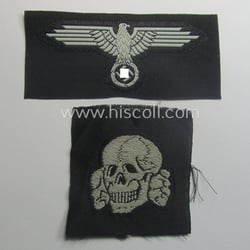 Waffen-SS, 'BeVo'-woven-style skull- and cap-eagle-set (ie. 'Totenkopf- u....