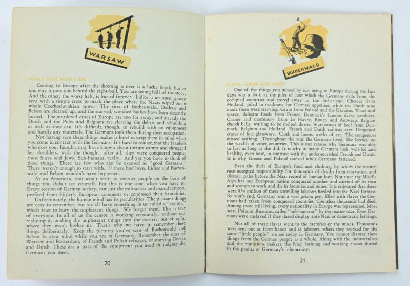US WW2 Occupation Information Booklet