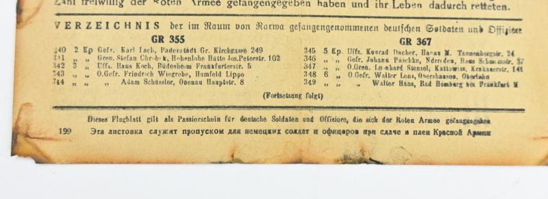 Russian WW2 Droppingsflyer 'Heimatbrief'