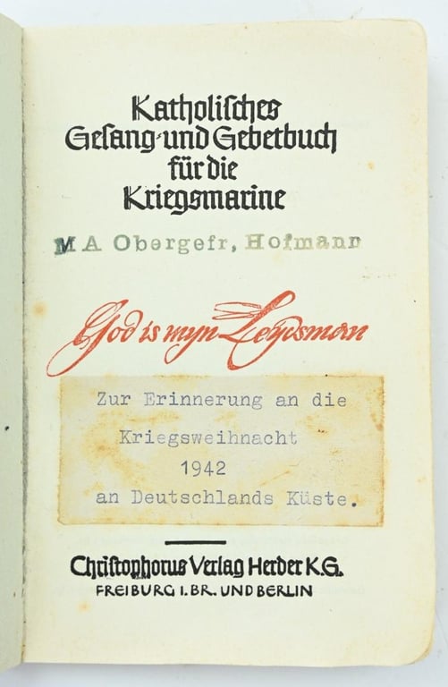 German Kriegsmarine Catholic Song & Pray Booklet