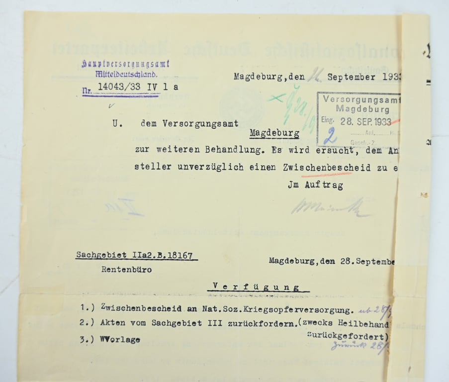 German NSDAP Letter NSKOV