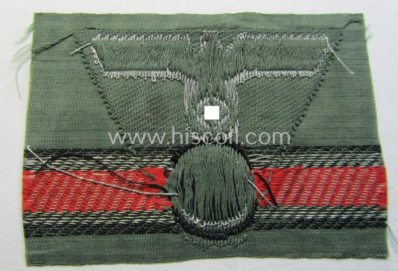 Attractive - and virtually mint! - WH (Heeres) officers'-type: 'M41/M43-pattern'-cap-eagle/cocarde (cap-trapezoid or: 'Mützentrapez') as was intended for usage on the: 'M-41 o. 43'-model, officers'-type field-caps (ie. 'Einheitsfeldmützen')