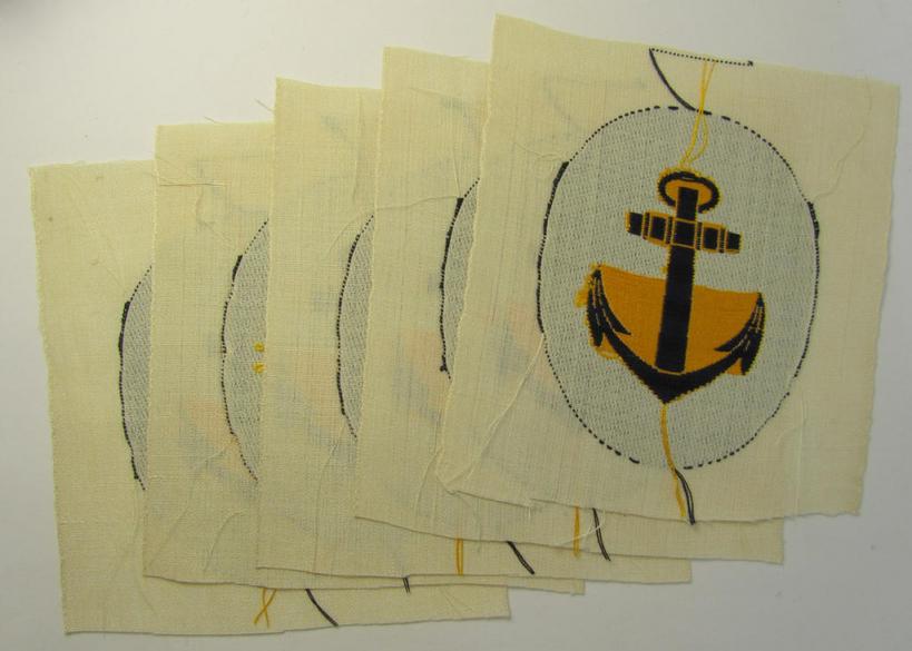 WH (Kriegsmarine) related sports'-shirt-patch (ie. 'Abzeichen für den Sportanzug für Mannschaften u. Unteroffiziere der Kriegsmarine') as was executed in the neat 'BeVo'-weave-pattern that comes in a 'virtually mint- ie. unissued', condition