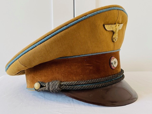 SCARCE EARLY EXAMPLE OF A GERMAN WWII POLITICAL LEADERS PEAK CAP EARLY STYLE FOR ORTSGRUPPE LEVEL